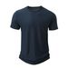 Men's Clothing Summer New European And American Men's Round Neck Solid Color Short Sleeve T Shirt Youth Loose Casual Sports T Shirt Men_viptrois.com