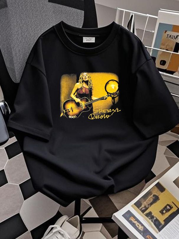 Vintage Sheryl Crow The Globe Sessions Gift For Fan Black All Size Shirt QQ1523 Homme Graphic Unisex Soft Stretched Casual Stylish_viptrois.com