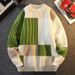 Men's Clothing Knit Sweater Long Sleeve Crewneck Pullover, Soft & Breathable Fall Casual Top, Loose Fit Ribbed Hem, Youthful Style For Autumn_viptrois.com