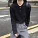 Popular Hot-selling Cleanfit Spar New Henry Collar Basic Old Money Long-sleeved Boxy Version Front Shoulder Fit Primer Sweater Autumn And Winter_viptrois.com