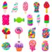 Cute Cartoon Candy Series Shoes Flower Shoe Buckle PVC Soft Rubber Slippers Accessories Decorative Gifts For Children_viptrois.com