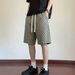 Men's Houndstooth Print Shorts Retro High Street Fashion 5-Inch Inseam Loose Fit Summer Casual Shorts_viptrois.com