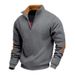 Men's Clothing Hot Selling Autumn New Men's Casual Pullover Zipper Sweatshirt Henry Collar American Jacket Men_viptrois.com