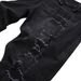 Men's Clothing Embroidered Denim Black Slim Fit Embroidered Ripped Jeans - Distressed Black Denim Pants With Artistic Stitching & Stretch Comfort_viptrois.com