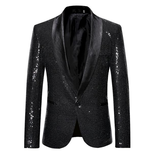 Loom Cross-Border Source European Men's Clothing Export Loose Plus Size Dance One Button Sequin Suit Jacket Wholesale_viptrois.com