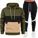 Tri-Color Hooded Tracksuit Set – Men’s Athletic Jogger & Zip-Up (M-XXXL, 6 Color Blocks, 90% Polyester)_viptrois.com