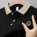 Men's Clothing Men's T Shirt Short Sleeved Casual Light Luxury Business Summer New Lapel Embroidered Top Half Sleeved Dad Wear Trend_viptrois.com