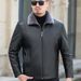 "Men's Genuine Goat Leather Jacket – Classic Short Lapel Design With Fur & Velvet Lining, Mid-Length Casual Coat For Winter"_viptrois.com