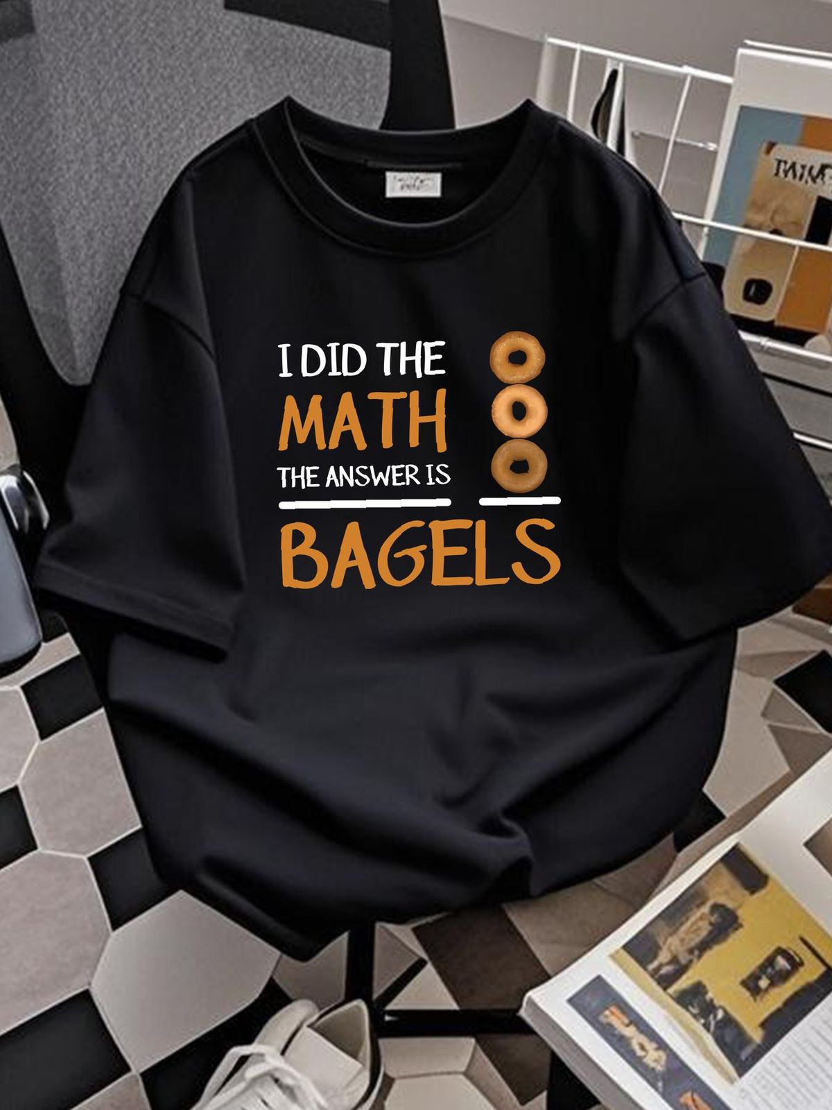 I Did The Math Answer Is Bagels T Shirt For Bagel Lover Bakers DonuT Foodie Beigel Lovers Stylish Top For Everyday Wear Graphic Unisex_viptrois.com