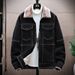 Men's Clothing Plus Velvet Thickened Denim Jacket Men's Youth Casual Fashion Coat Warm Trendy Cotton Coat_viptrois.com