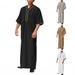 2024 New Muslim Dubai Malaysia Loose Robe Button Shirt Men's_viptrois.com