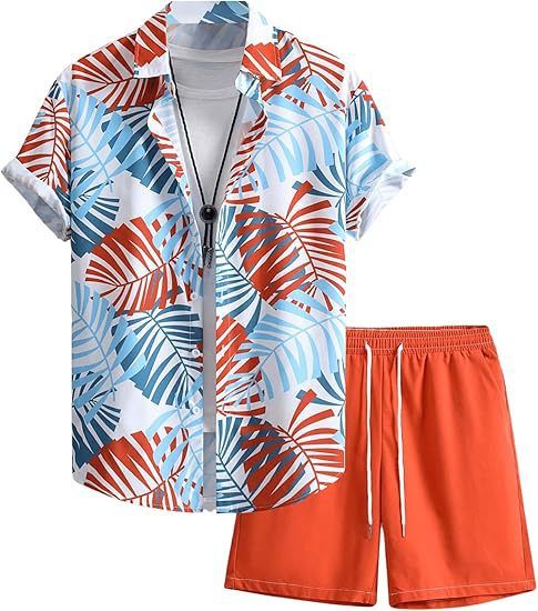 Men's Clothing 3D Printed Short Sleeved Shirt Suit Summer Casual Loose Sets_viptrois.com