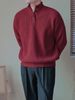 Pullover Button High Neck Loose Casual High Quality Sweater Men's Christmas Red New Year Warm Shoulder Needle_viptrois.com