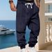 Men's Clothing Loose Sports Jogging Casual Jacquard Sweatpants Winter Casual Jogger Pants With Elastic Cuffs Loose Fit Comfortable Athletic Trousers_viptrois.com