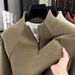 Men's Clothing Long Sleeved Base Layer Shirt Thermal Lining Long Sleeve Base Layer – Self-Heating Polyester Zip-Up With Business Casual Versatility_viptrois.com