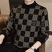 2025 Classic Men's Thick Knitted Shirt Autumn New Collection Round Neck Long Sleeve Heavy Duty Jacquard Men's Bottom Shirt Fashion_viptrois.com