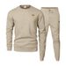 Men's Textured Crewneck Sweatshirt Set – Casual & Outdoor Loungewear For Everyday Comfort_viptrois.com