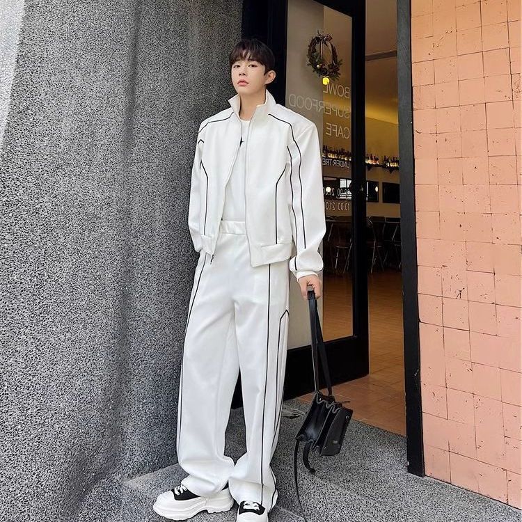 Men's Clothing High end early autumn and winter new casual sportswear for men and women couples wear suits trendy brand two piece suits_viptrois.com