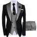Men's Mixed Color Business Formal Groom's Banquet Wedding Dress Best Man Suit_viptrois.com