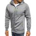 Men's Clothing Fleece-Lined Zip-Up Hoodie With Stand Collar Athletic Casual Pullover (White Wine Red, Navy, Army Green, Light Gray, Dark Gray)_viptrois.com