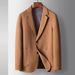Men's Clothing casual suit autumn and winter new woolen single western middle aged and young people solid color business single western thickened coat_viptrois.com
