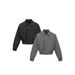 Minimalist Cropped Bomber Jacket – Men’s Padded Shoulder Zip-Up Coat, Solid Color Pilot-Inspired Streetwear_viptrois.com