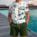 Summer Men's Printed Shorts Short Sleeves Casual Beach Suit_viptrois.com