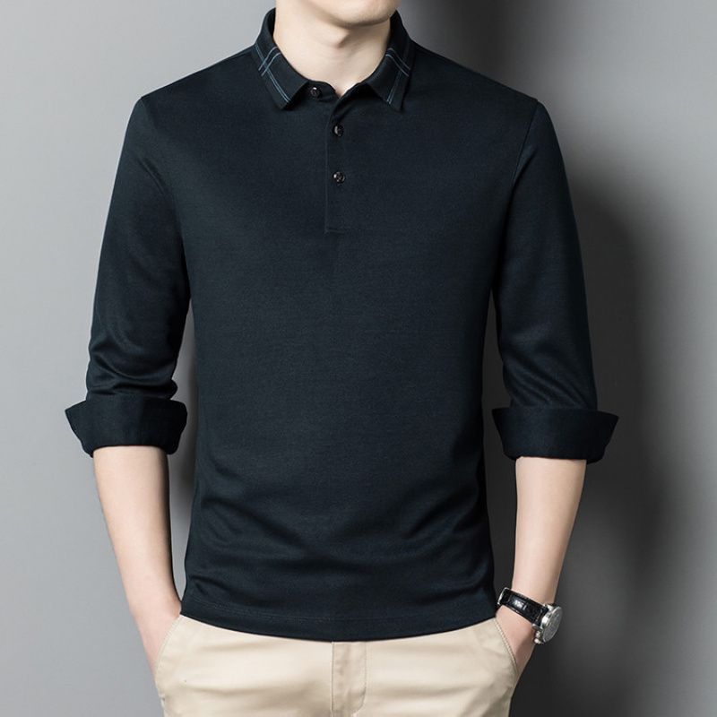 Autumn And Winter New Long Sleeve Wool Blended Shirt Men's Casual Top_viptrois.com