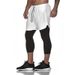 Man's clothing Muscle fitness running sports casual pants quick dry tight fake two stretch nine-point pants men_viptrois.com
