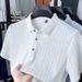 Men's Classic Fit Polo Shirt, Breathable Summer Short Sleeve T-Shirt, Casual Comfort Stretch Knit Top For Daily Wear_viptrois.com