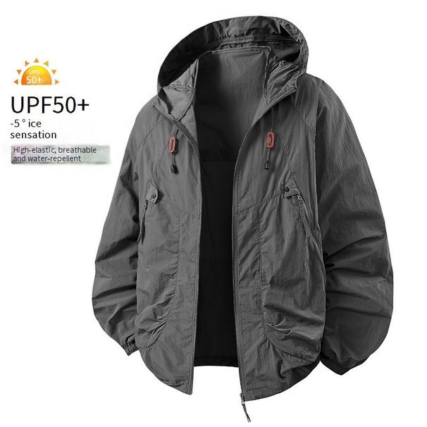 Men's Clothing Sun Protection Clothing Men's Summer New Thin Breathable Skin Clothing Men's Outdoor Hooded Jacket Sports Jacket_viptrois.com