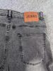 Men's US Map Fringe Hem Jeans - Straight Cut Denim Pants With Embroidered Coordinates & Distressed Details_viptrois.com