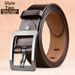 Men's Genuine Leather Belt – Business Classic Pin Buckle Strap (Full-Grain Cowhide)_viptrois.com