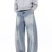 Men's Clothing Washed And Distressed Niche Design Wide Leg Pants For Teenagers Spring And Autumn New Split Deconstruction Design Jeans_viptrois.com