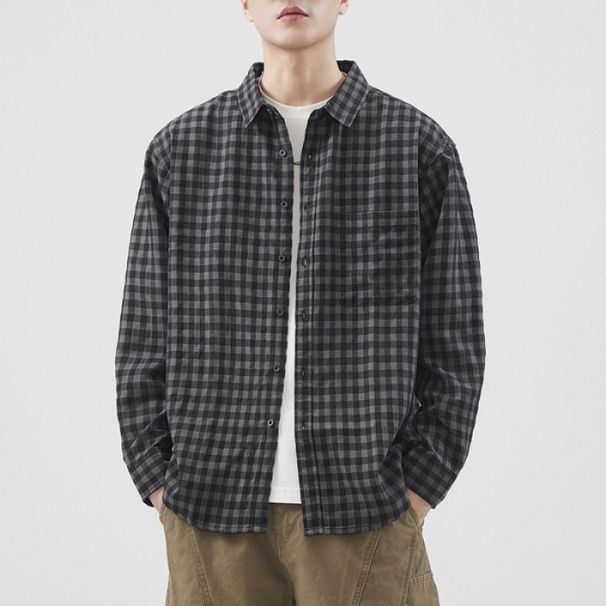 Nordmann High-end High-density Yarn-dyed Plaid For Men, Autumn New Style, Slightly Loose Casual Versatile Work Shirt_viptrois.com