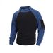 European Fit Fleece Pullover – Textured Sleeve Detail & Thermal Brushed Lining (Army Green, Cream, Navy)_viptrois.com
