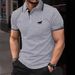 Summer Men's Button Down Collar T-Shirt Short Sleeved Classic Business Polo Shirt With Digital 3D Printing_viptrois.com