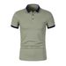 Men's Solid Color Polo Shirt Short Sleeve T-Shirt Fashionable Turn down Collar plus Size Casual Top for Men_viptrois.com