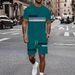 Men's Casual Sportswear Sets Short Sleeved And Shorts 3D Printed European And American Style Cross Border Best Selling Items_viptrois.com