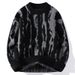 Men's Round Neck Knit Sweater – Color-Block Striped Pullover, Warm & Stylish For Autumn & Winter_viptrois.com