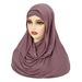 solid Color Forehead Cross Head Middle Eastern Malay Headscarf Hijab Scarf Hat_viptrois.com