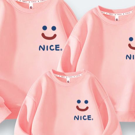 Parent-child clothing A family of three and four casual hoodie loose comfortable long-sleeved family clothing_viptrois.com