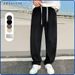 Men's Fleece-Lined Casual Pants - Relaxed Fit Straight Leg Joggers With Pockets, Soft & Warm Winter Trousers For Everyday Wear_viptrois.com
