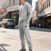Men's Heavyweight Fleece Crew Neck Sweatshirt Set Loose Two Piece Simple Casual Autumn Winter_viptrois.com