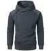 New Side Zipper Design Hooded Men's Solid Color Jacket Fashionable Casual Cardigan Sweatshirt_viptrois.com
