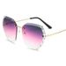 New Women In South Korea, Trendy Frameless Crystal Cut Edge For Women, UV Resistant Diamond Studded Sunglasses_viptrois.com