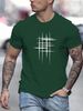 Men's Fashion Short-sleeved T-shirts Summer Slim-fit Pure Cotton Printed T-shirts Trendy Casual Versatile Tops_viptrois.com