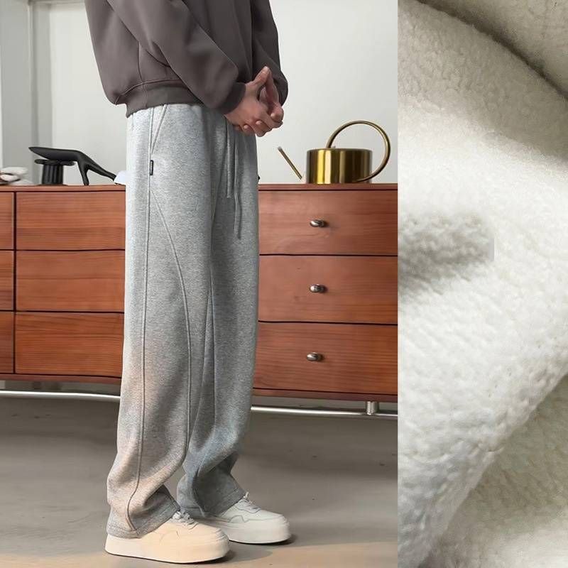 Men's Washed Grey Relaxed Fit Sweatpants | Heavyweight Dropped-Crotch Joggers With Anti-Pilling Brushed Interior | Vintage-Inspired Streetwear_viptrois.com