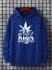 Men's Autumn And Winter Casual Fashionable Loose Hooded Sweatshirt With Fun High Leaf Graphic Print Warm Long Sleeved Pullover_viptrois.com