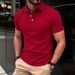 2026 Men's Casual Shirt - Solid Color Buttoned Short Sleeve T-Shirt With Double-sided Beads And Breathable POLO Shirt For Men_viptrois.com